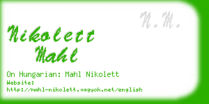 nikolett mahl business card